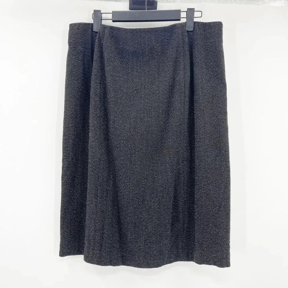 Donna Karen Tailored Skirt Women's Size 40 / 8 Heather Gray Pencil Career - Picture 1 of 4